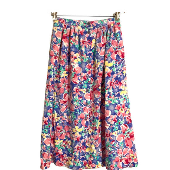 Vintage Floral Skirt w/ POCKETS - Napa Valley - Size 4 - Picture 3 of 7